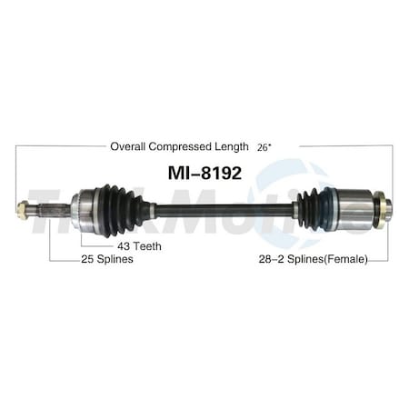 Surtrack Axle Cv Axle Shaft, Mi-8192 MI-8192